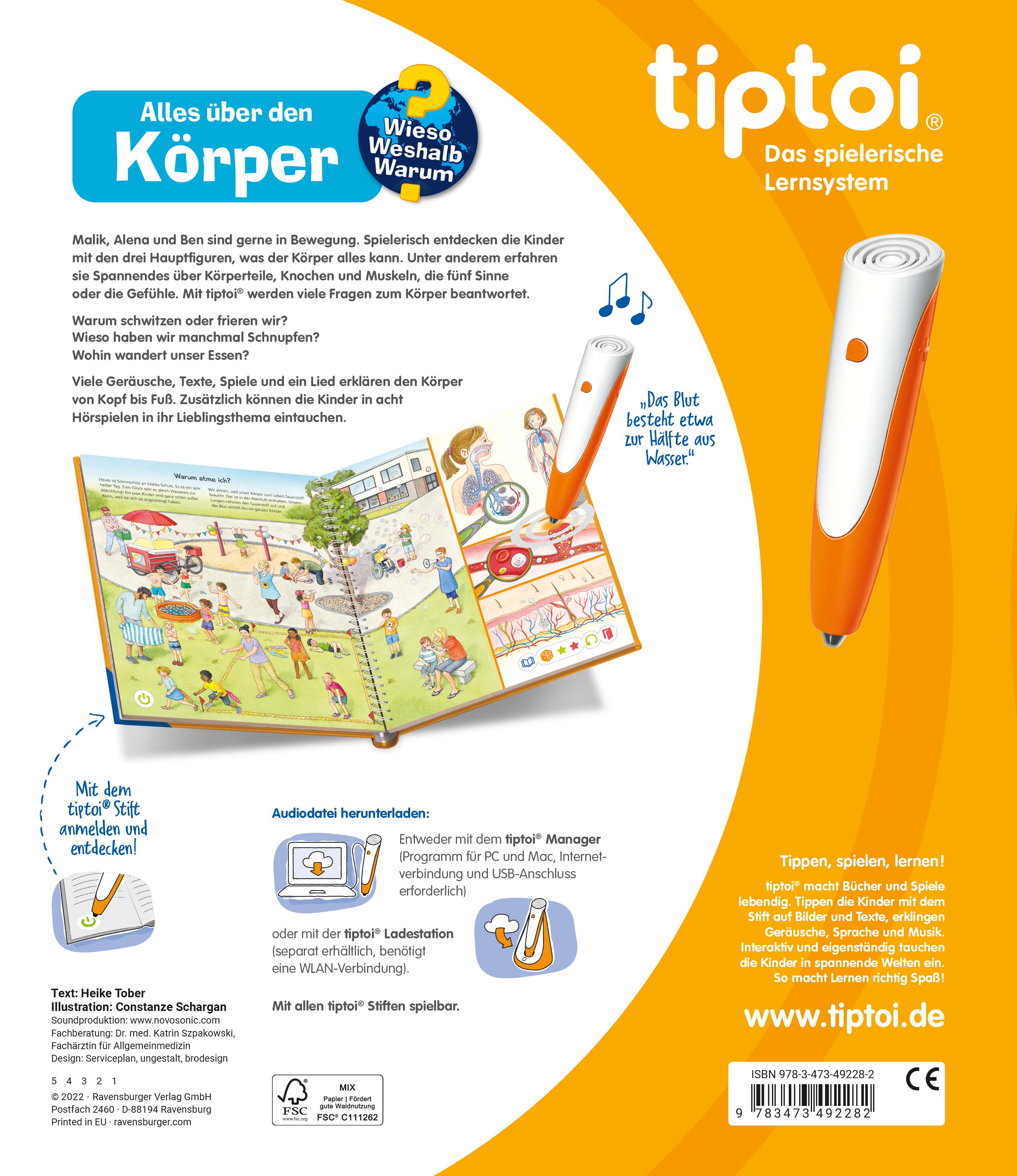 Rückseitencover tiptoi® Wieso? Weshalb? Warum? Alles über den Körper