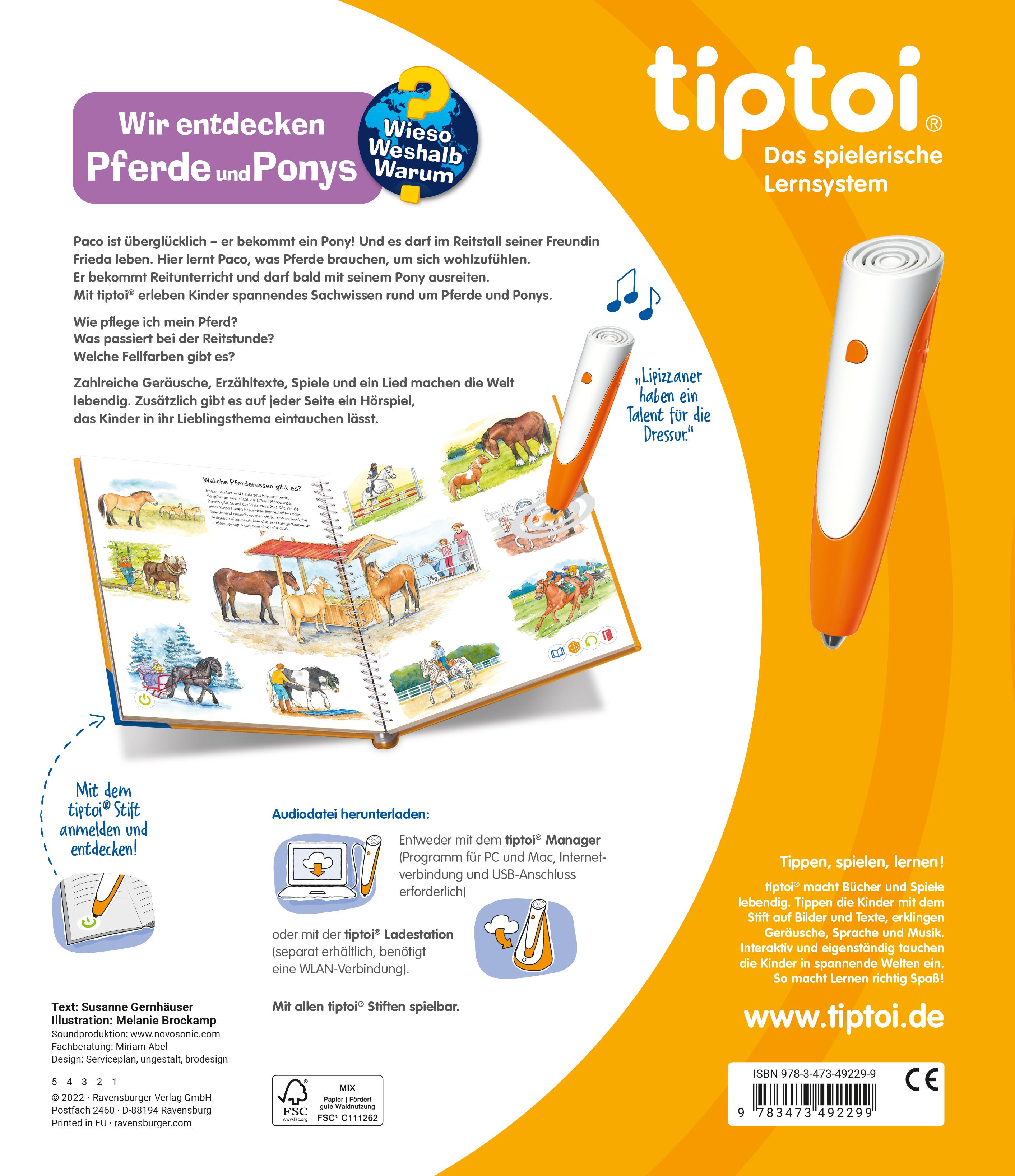 Rückseitencover tiptoi® Wieso? Weshalb? Warum? Wir entdecken Pferde und Ponys