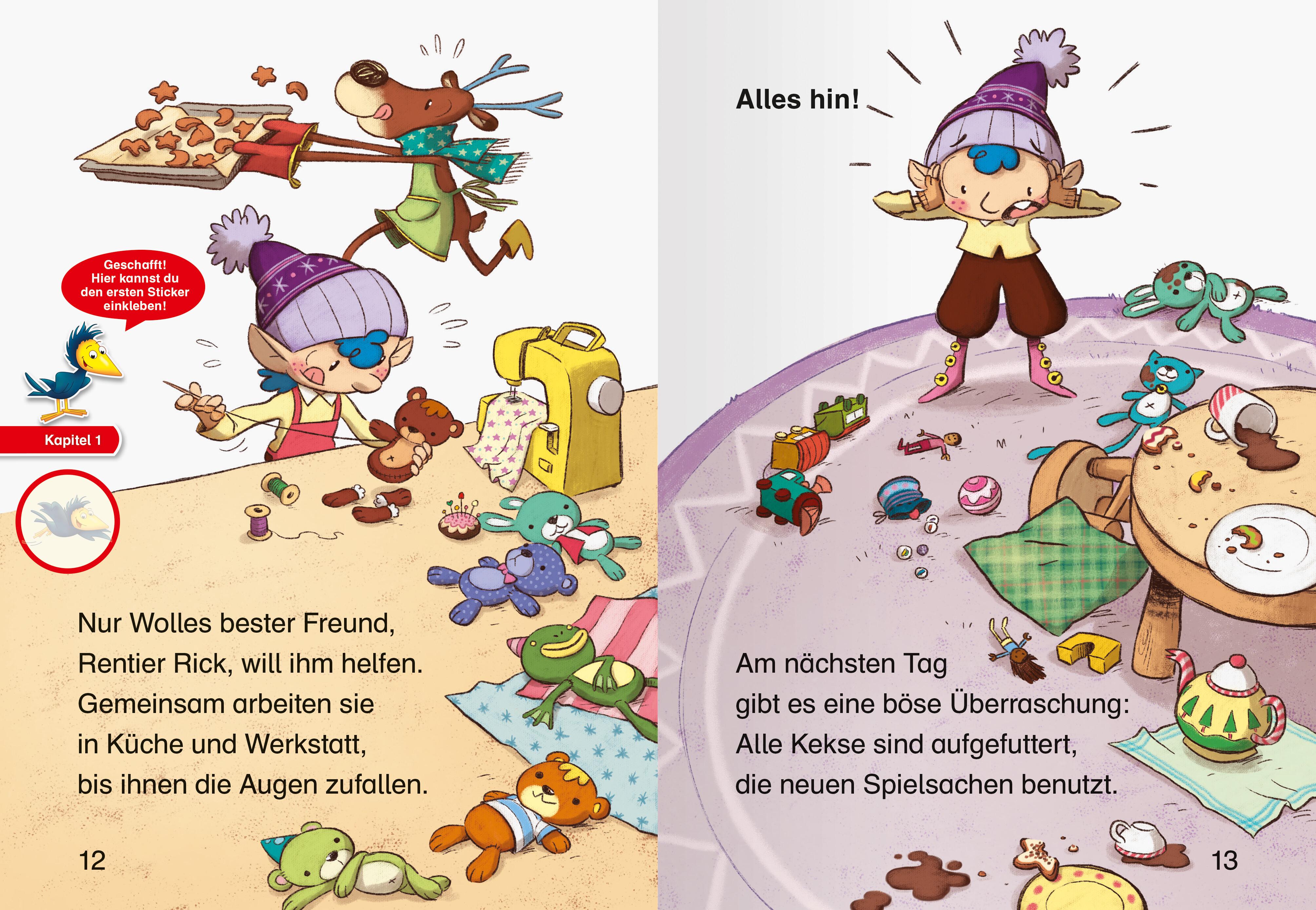 Beispielinhalt (Bild) Wichtel Wolle rettet Weihnachten - Leserabe ab 1. Klasse - Erstlesebuch für Kinder ab 6 Jahren