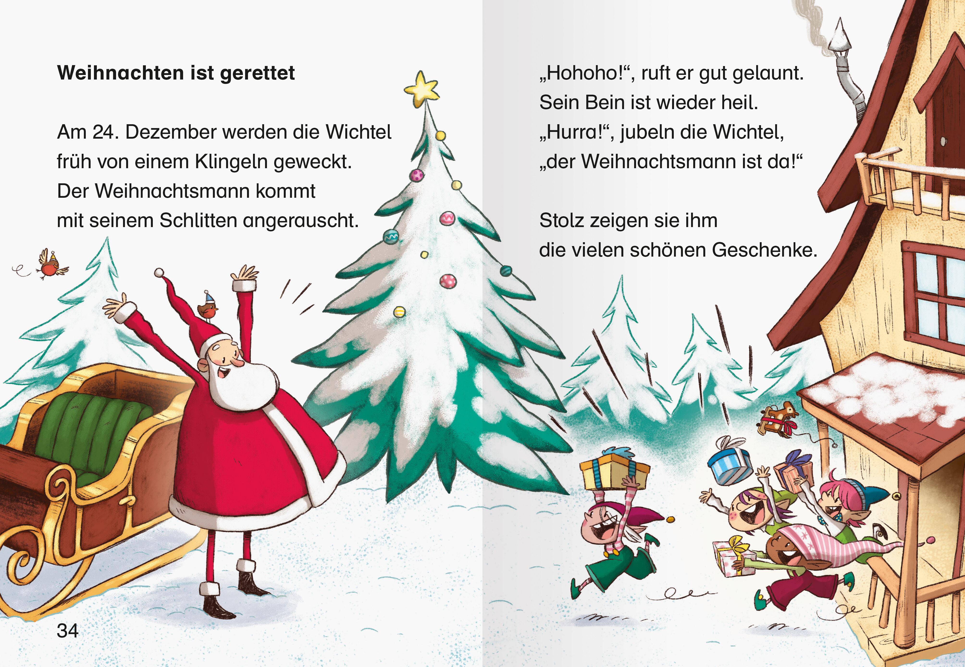 Beispielinhalt (Bild) Wichtel Wolle rettet Weihnachten - Leserabe ab 1. Klasse - Erstlesebuch für Kinder ab 6 Jahren
