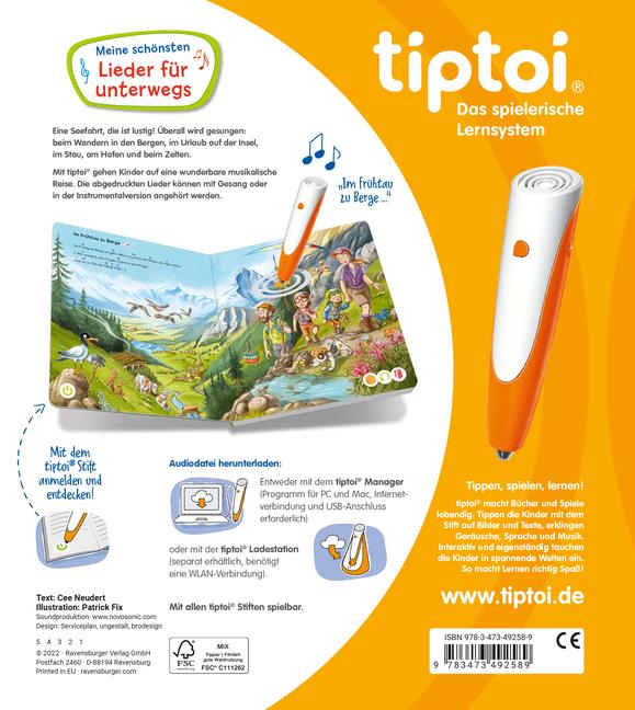 Beispielinhalt (Bild) tiptoi® Meine schönsten Lieder für unterwegs
