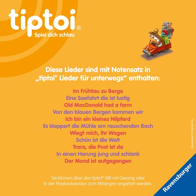 Beispielinhalt (Bild) tiptoi® Meine schönsten Lieder für unterwegs