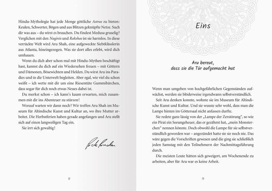 Beispielinhalt (Bild) Aru gegen die Götter, Band 1: Die Wächter des Himmelspalasts (Rick Riordan Presents: abenteuerliche Götter-Fantasy ab 10 Jahre)