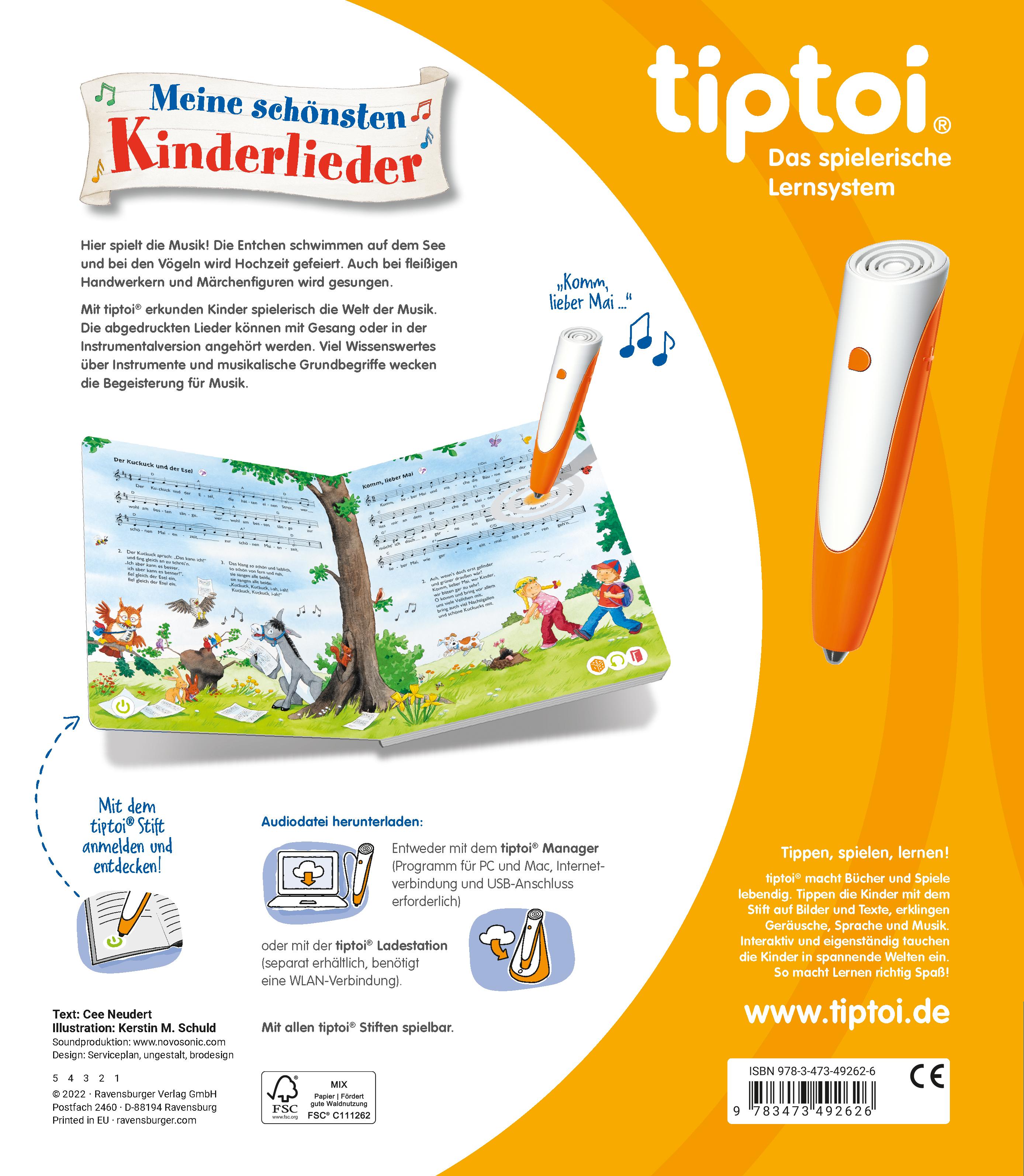 Rückseitencover tiptoi® Meine schönsten Kinderlieder