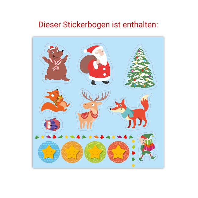 Beispielinhalt (Bild) Ravensburger Schnipp-Schnapp Schneiden lernen Weihnachten - Schneiden und Kleben ab 3 Jahren - Block mit Belohnungsstickern und Profi-Urkunde - Perforierte Seiten