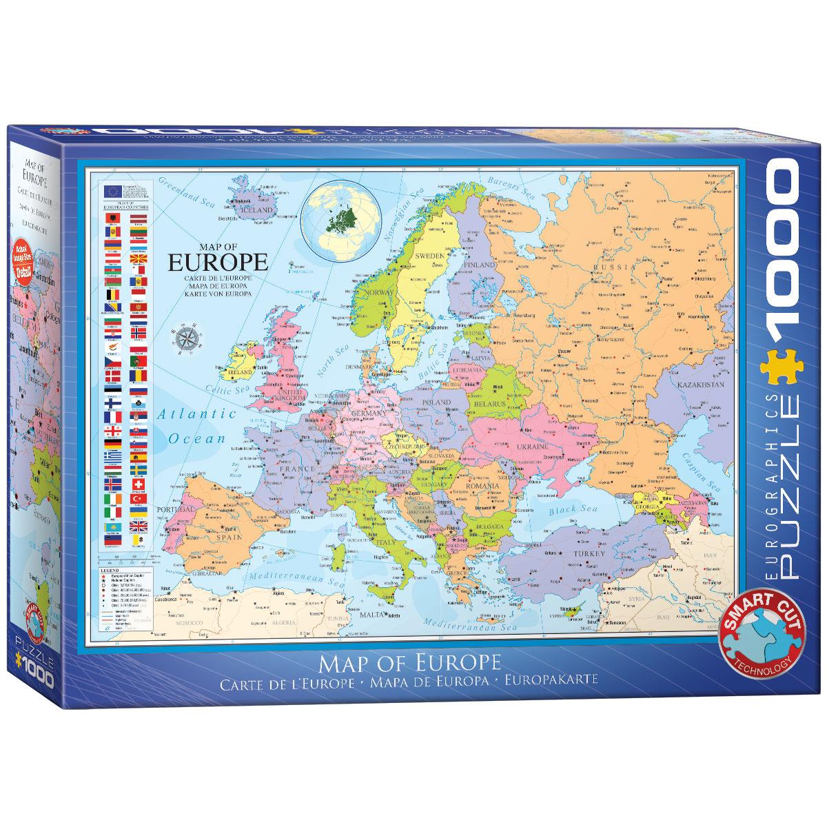 Vorderes Coverbild Karte von Europa 1000 Teile