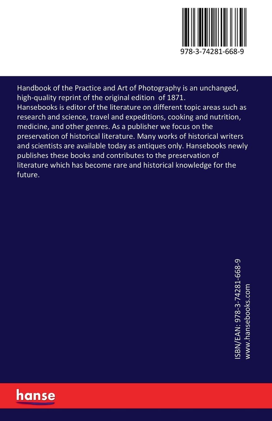 Rückseitencover Handbook of the Practice and Art of Photography