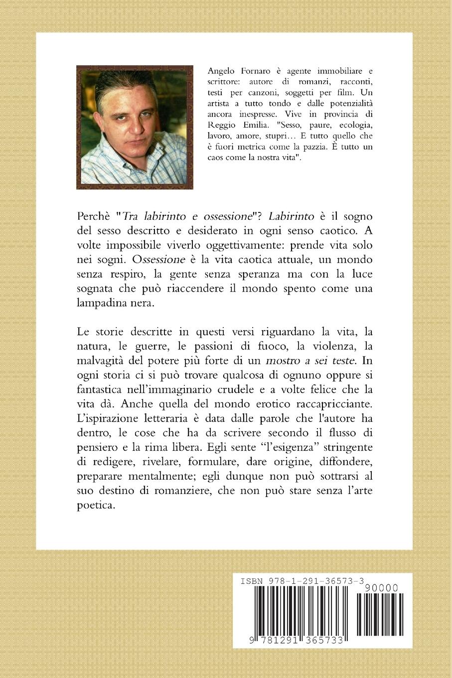 Rückseitencover Tra labirinto & ossessione. Poesie erotiche e caotiche