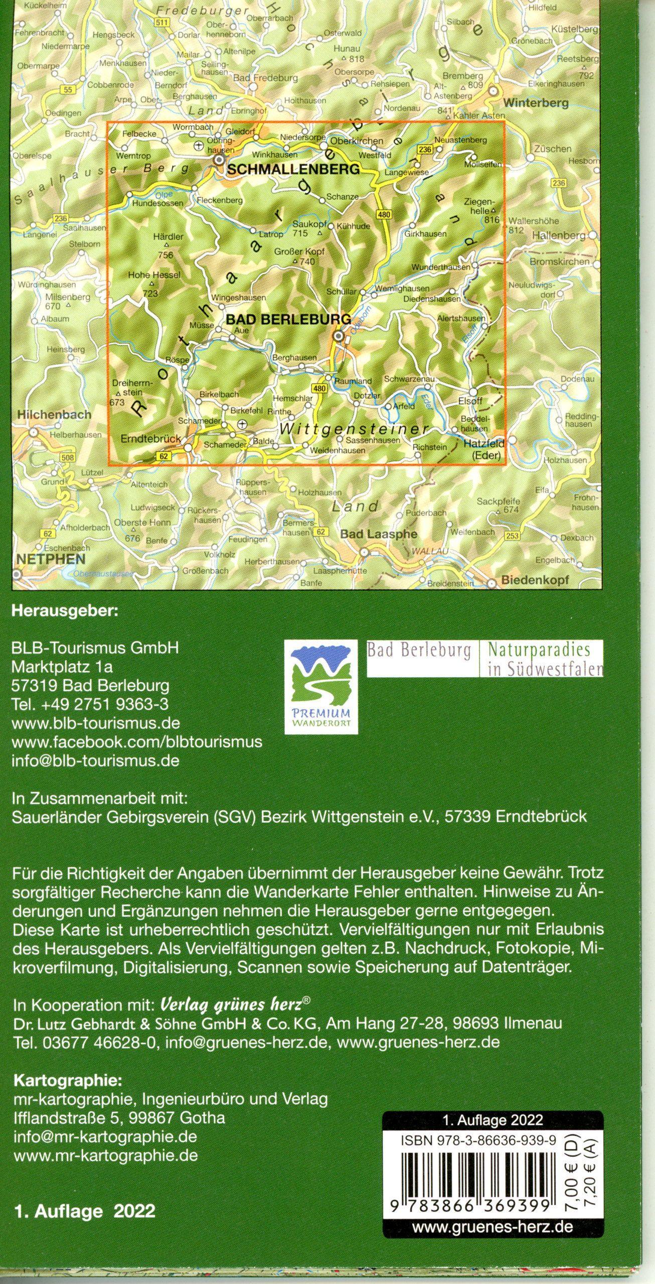 Beispielinhalt (Bild) WK Wittgenstein Bad Berleburg (mr-kartographie) 1:25 000