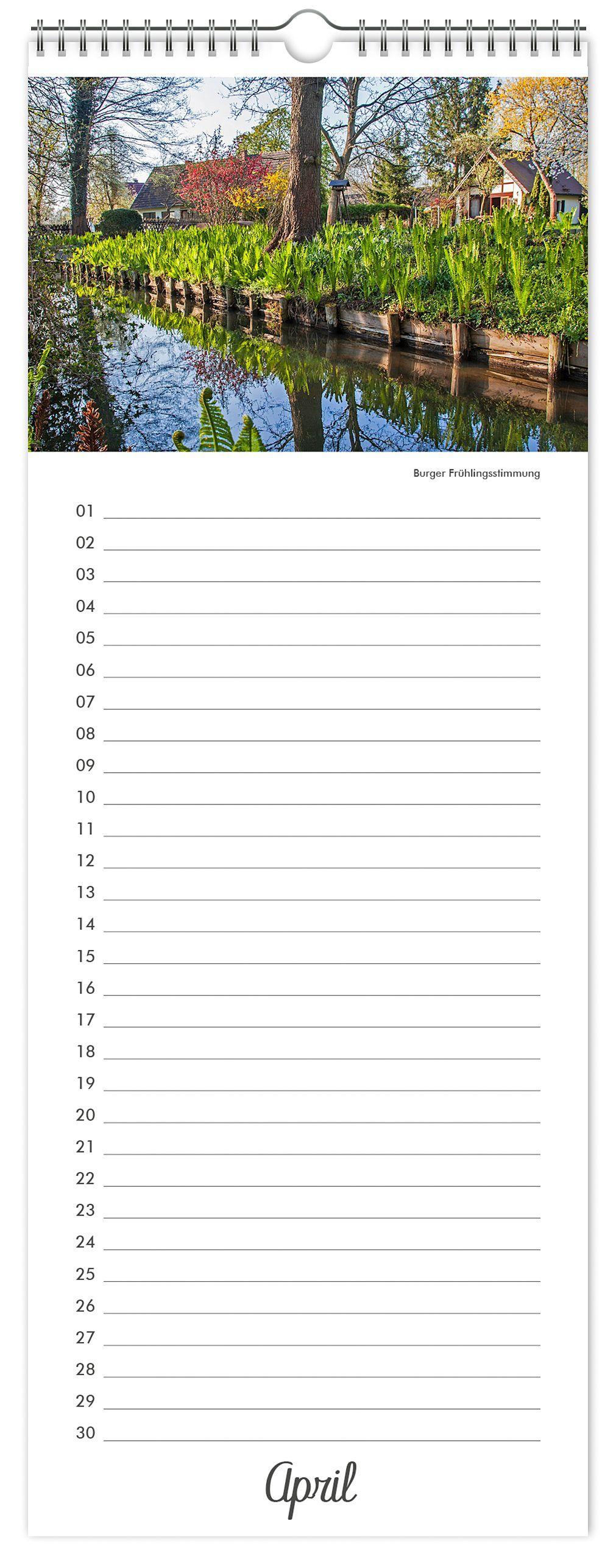 Beispielinhalt (Bild) Kalender Geburtstagskalender Spreewald