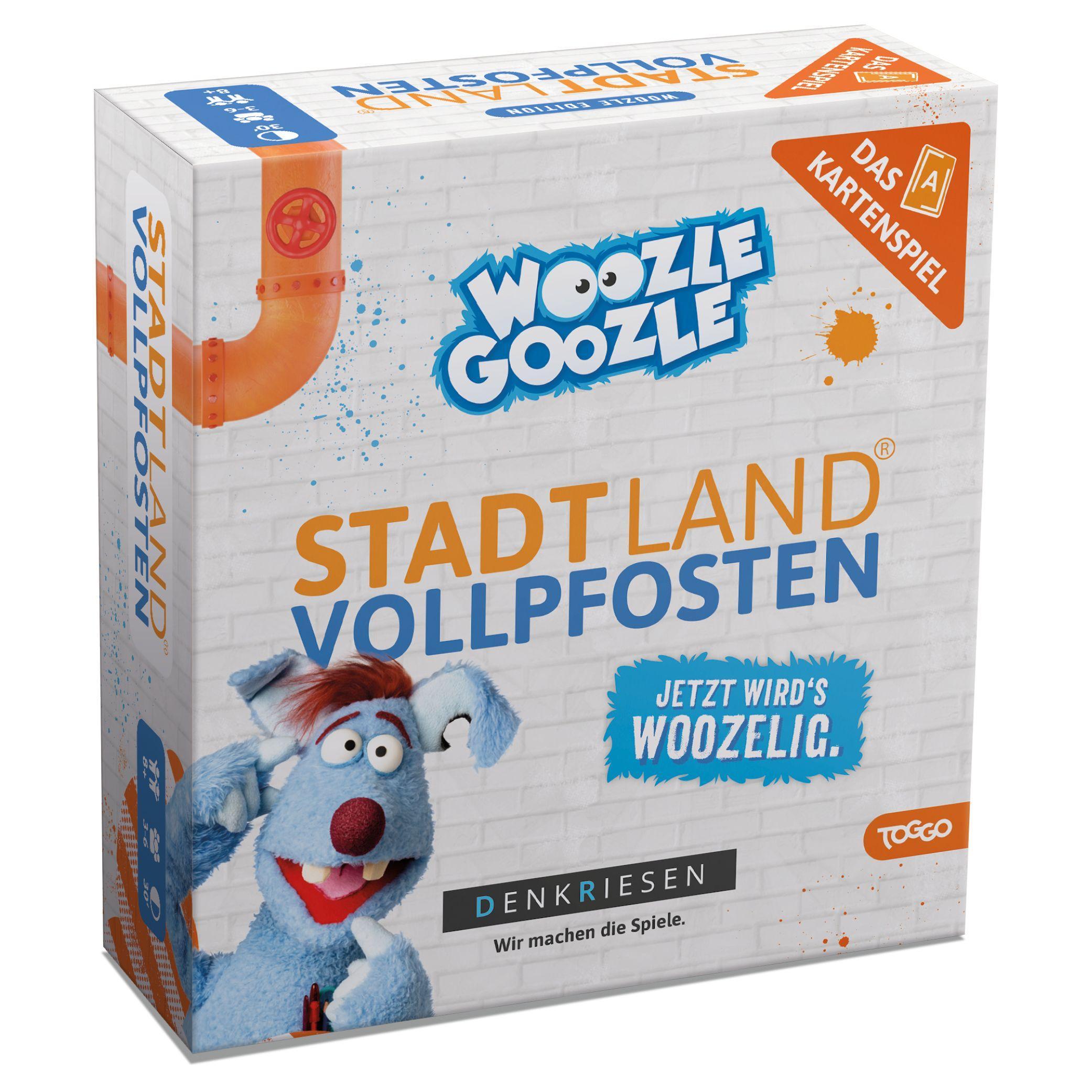 Vorderes Coverbild STADT LAND VOLLPFOSTEN® - Das Kartenspiel - WOOZLE GOOZLE EDITION "Jetzt wird's woozelig."