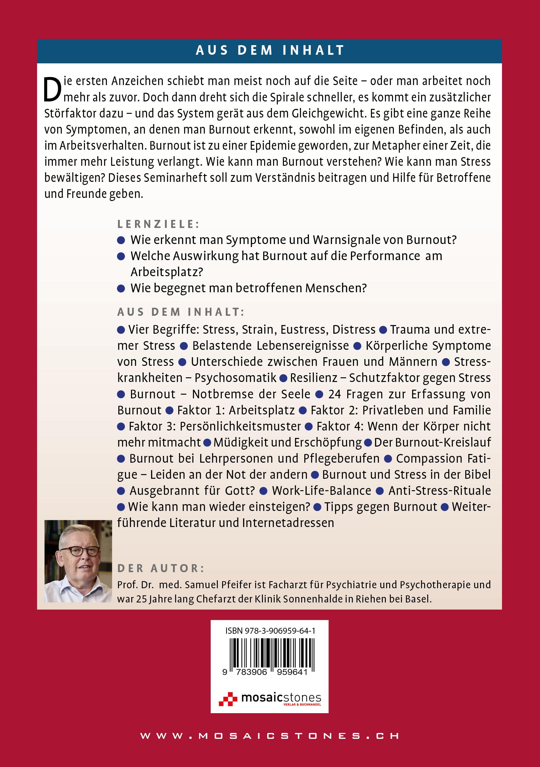 Rückseitencover Stress und Burnout