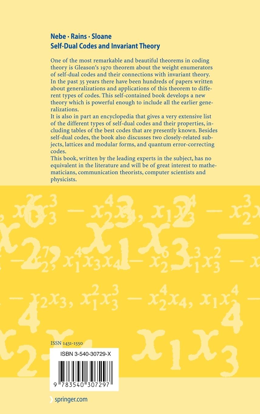 Rückseitencover Self-Dual Codes and Invariant Theory