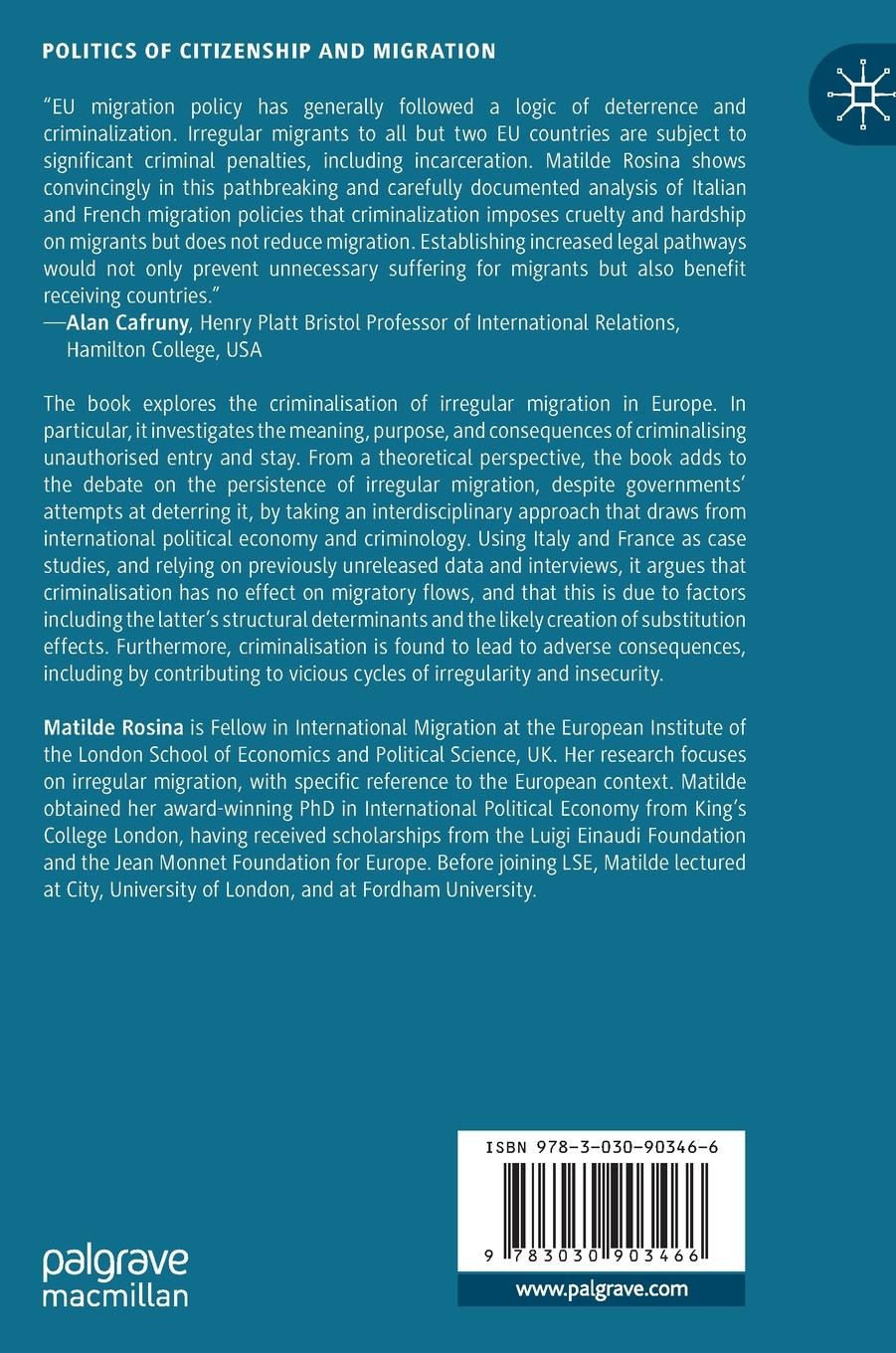 Rückseitencover The Criminalisation of Irregular Migration in Europe