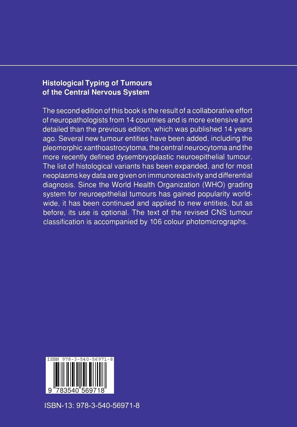 Rückseitencover Histological Typing of Tumours of the Central Nervous System