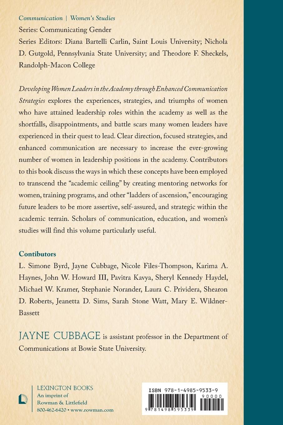 Rückseitencover Developing Women Leaders in the Academy through Enhanced Communication Strategies