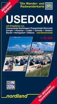 Vorderes Coverbild Usedom mit Ortsplänen von Peenemünde, Karlshagen, Trassenheide, Zinnowitz, Zempin, Koserow, Loddin, Ückeritz, Usedom, Bansin, Heringsdorf, Ahlbeck und Swinemünde