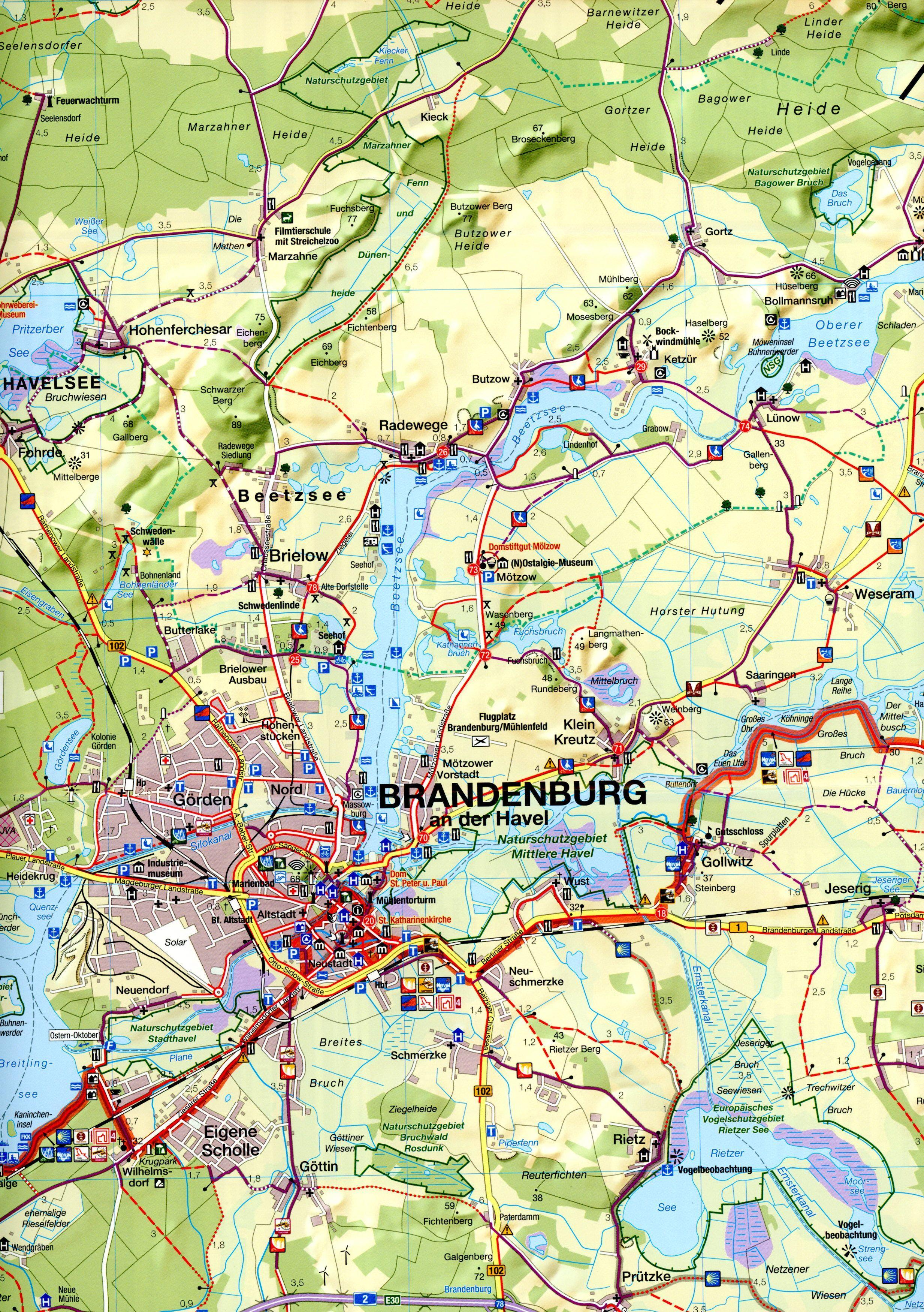 Beispielinhalt (Bild) Fahrradkarte Havelland 1:75 000