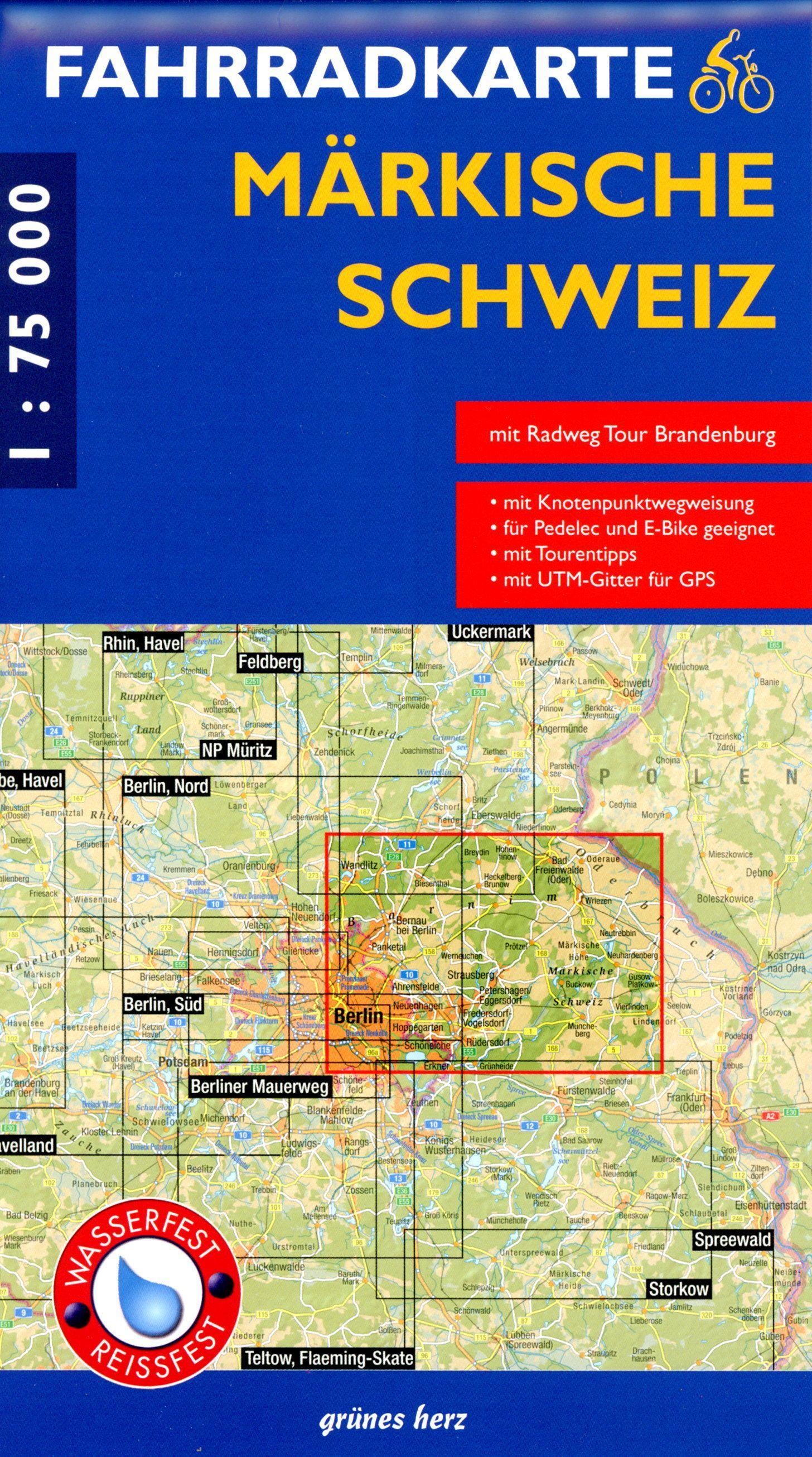 Vorderes Coverbild Fahrradkarte Märkische Schweiz 1:75 000
