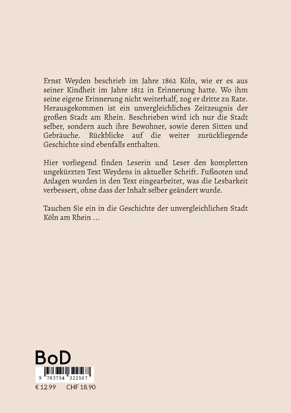 Rückseitencover Köln 1812