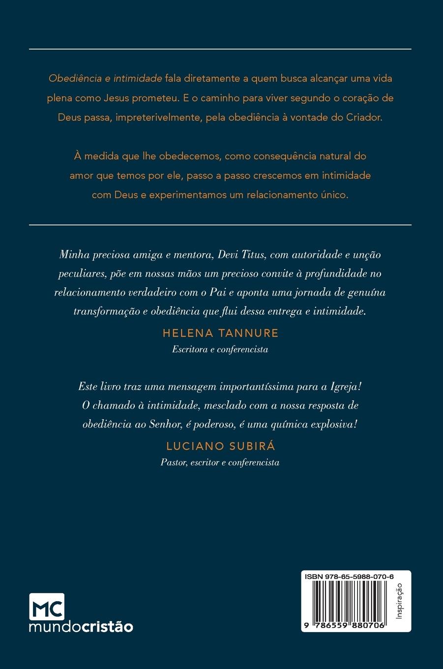 Rückseitencover Obediência e intimidade