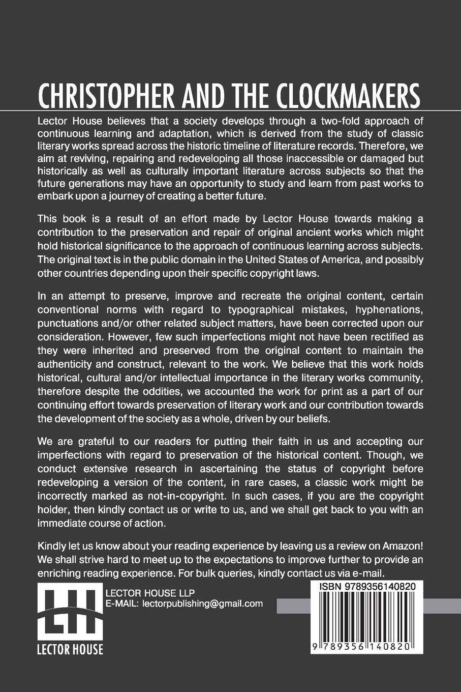Rückseitencover Christopher And The Clockmakers