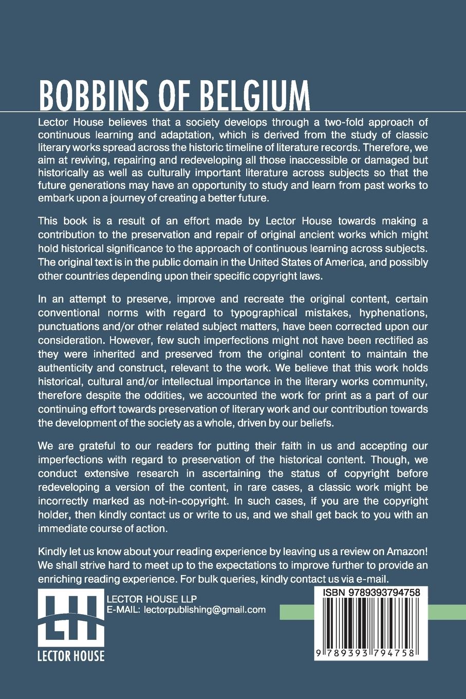 Rückseitencover Bobbins Of Belgium