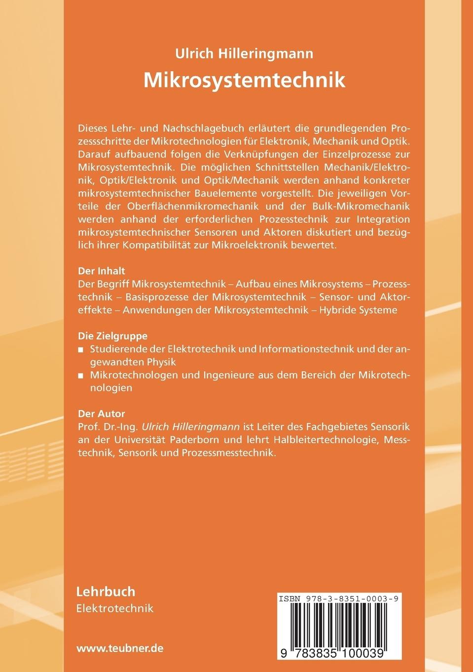 Rückseitencover Mikrosystemtechnik