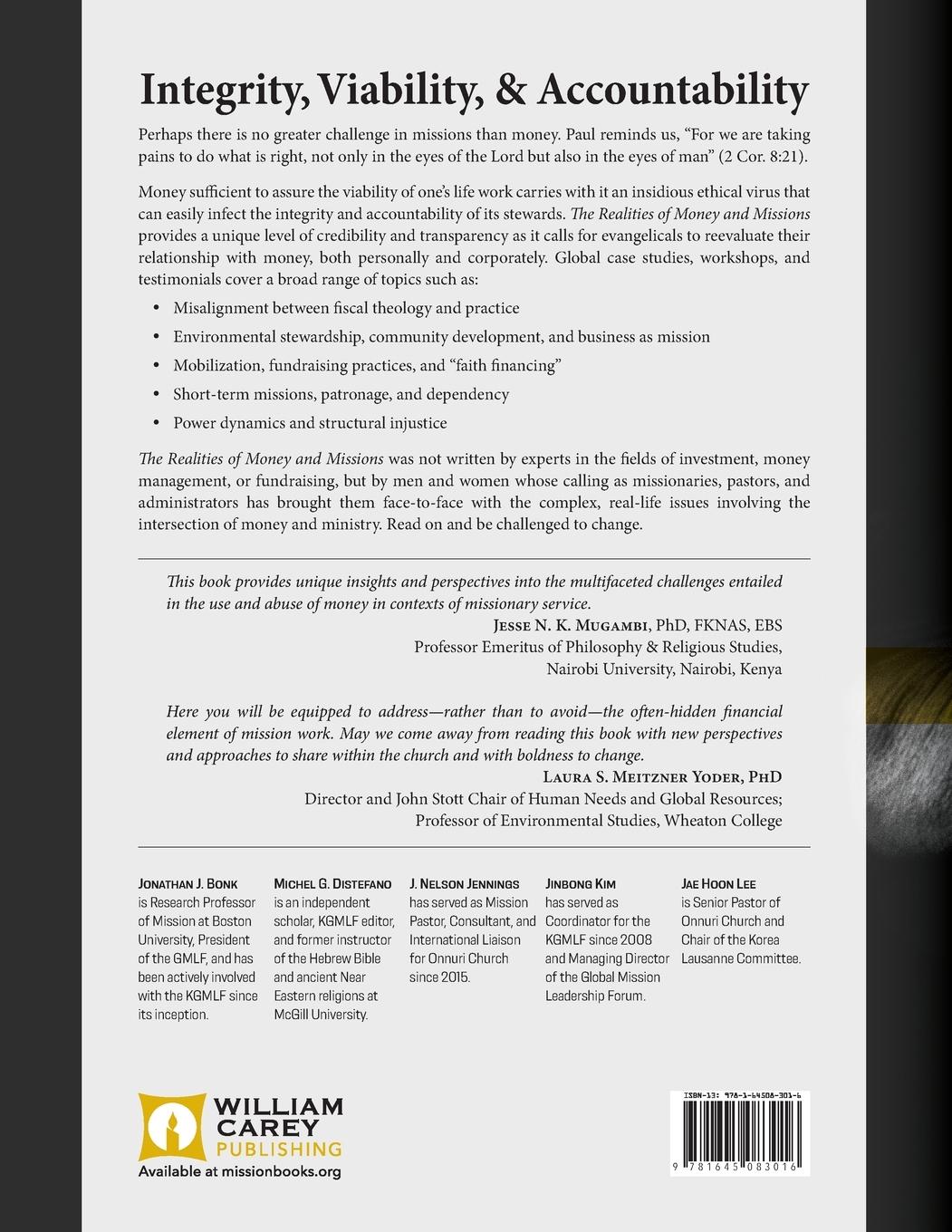 Rückseitencover The Realities of Money and Missions