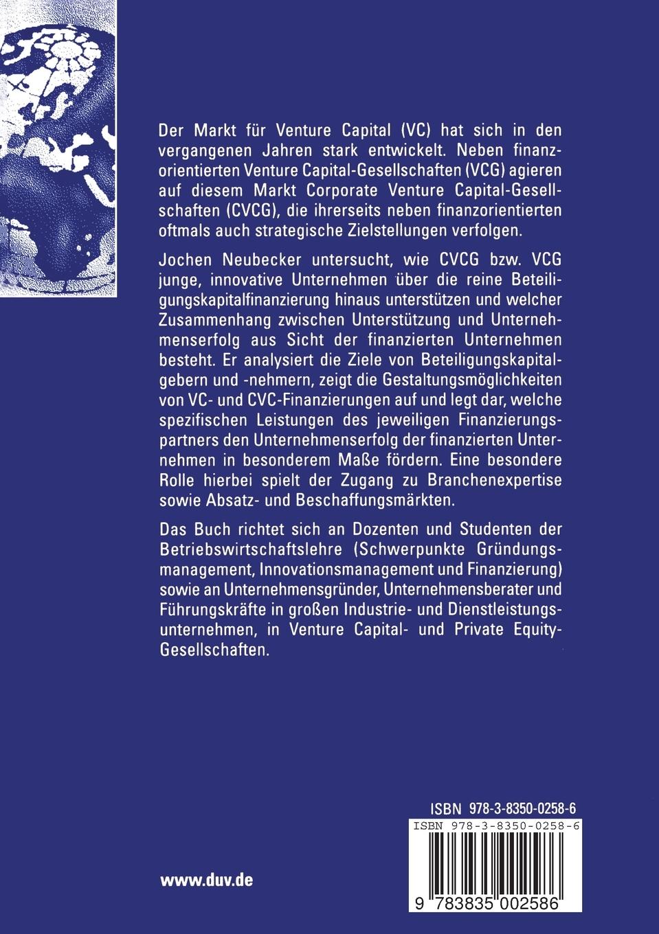 Rückseitencover Finanzierung durch Corporate Venture Capital und Venture Capital
