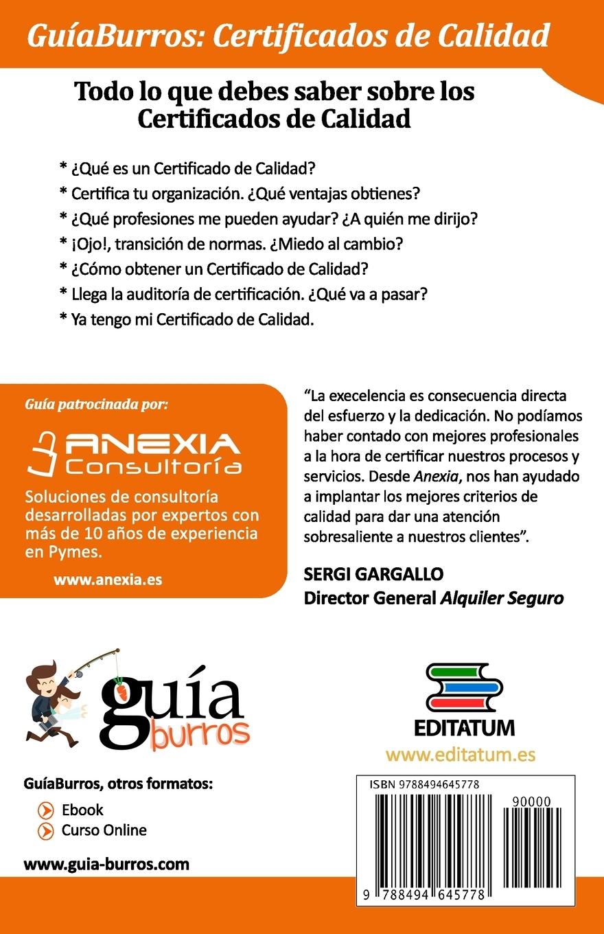 Rückseitencover Guíaburros certificados de calidad : todo lo que debes saber sobre los certificado de calidad