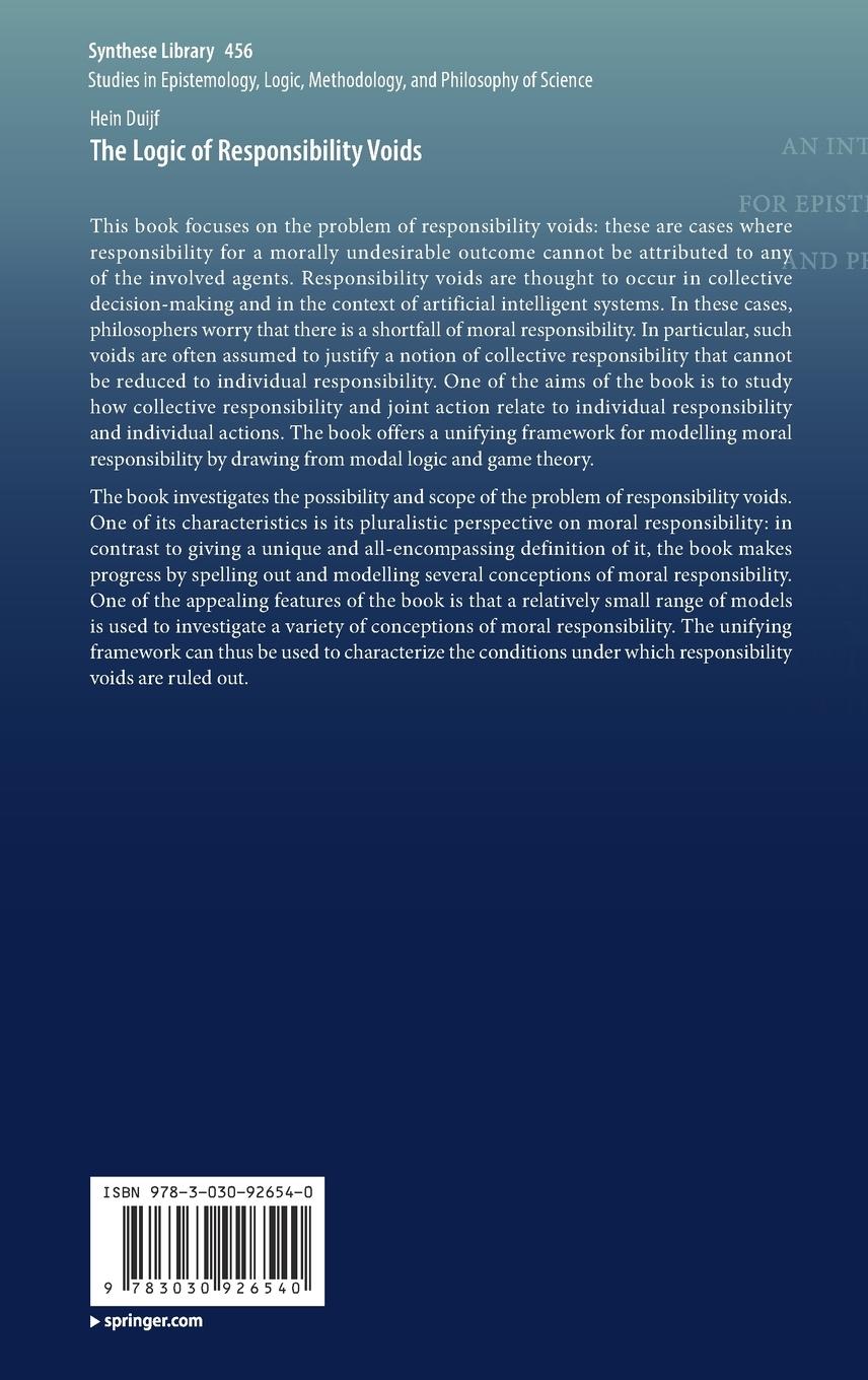 Rückseitencover The Logic of Responsibility Voids