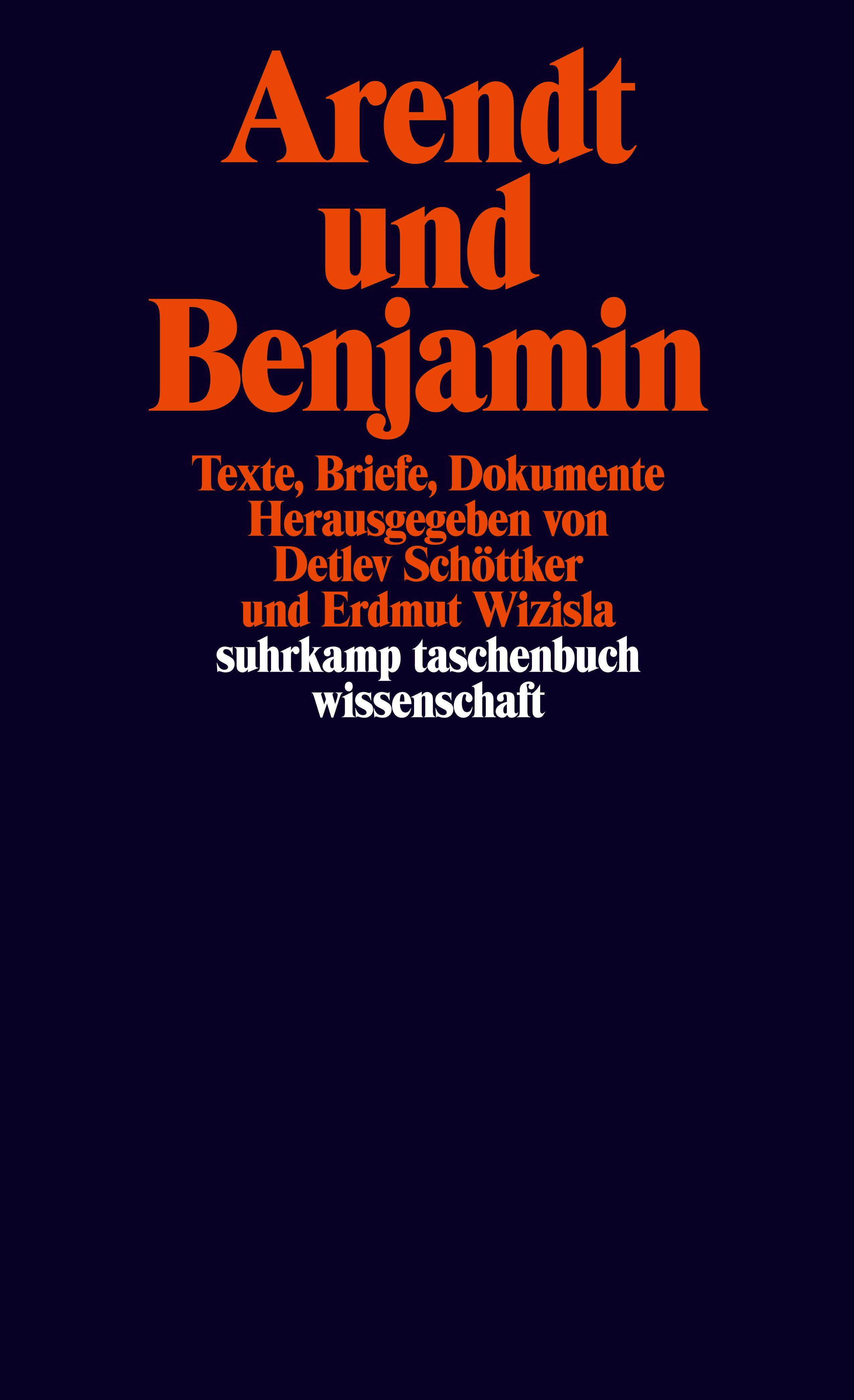 Vorderes Coverbild Arendt und Benjamin