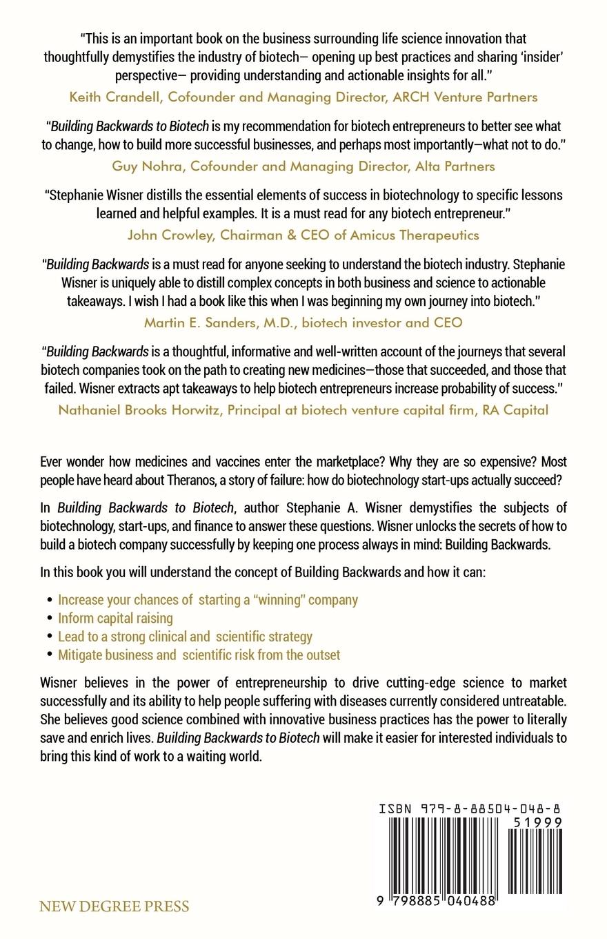 Rückseitencover Building Backwards to Biotech