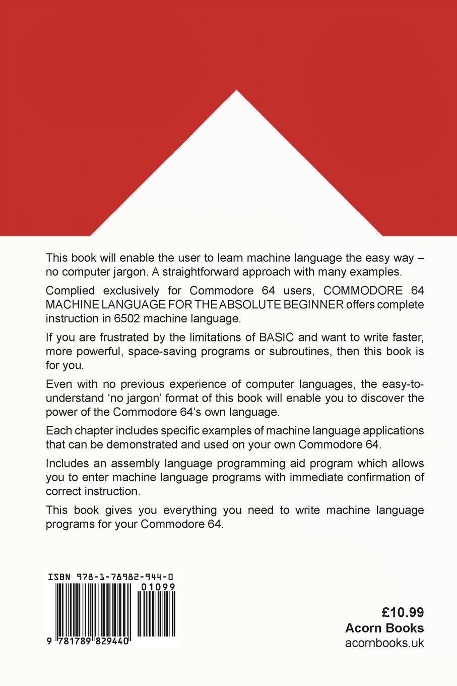 Rückseitencover C64 Machine Language for the Absolute Beginner