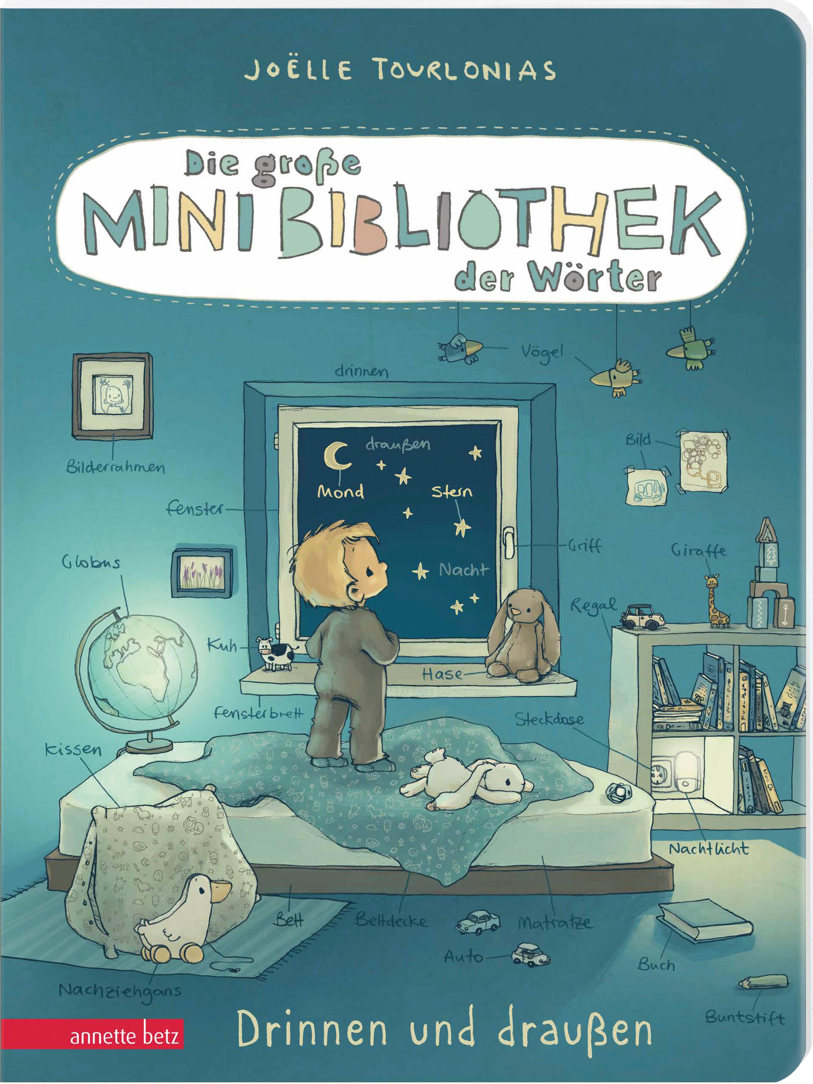 Vorderes Coverbild Die große Mini-Bibliothek der Wörter - Drinnen und draußen: Pappbilderbuch für Kinder ab 24 Monaten (Die Mini-Bibliothek der Wörter)