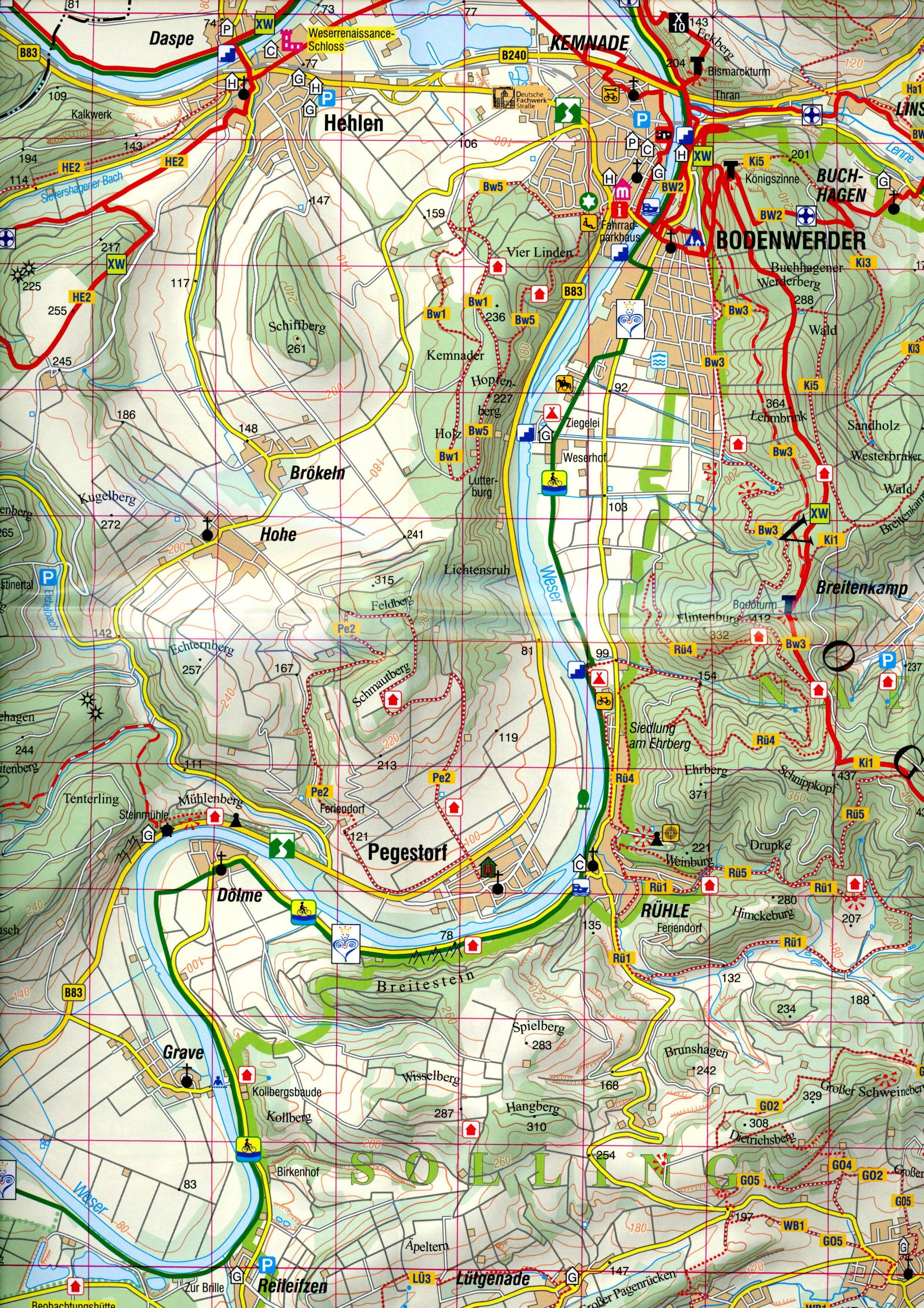 Beispielinhalt (Bild) Oberes Wesertal 1:35 000