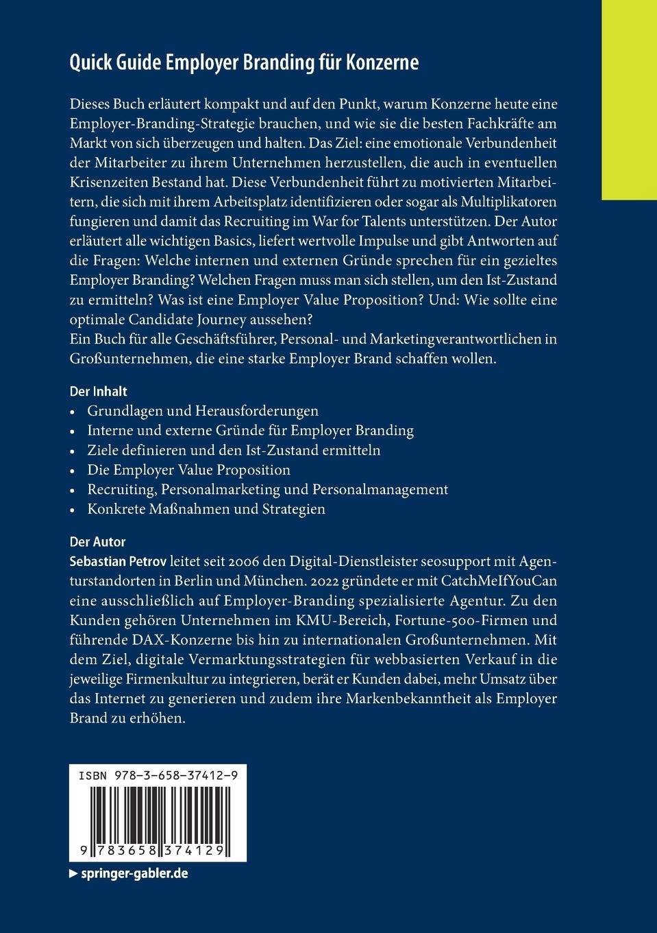 Rückseitencover Quick Guide Employer Branding für Konzerne