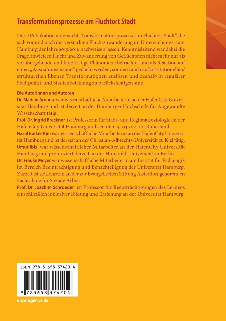 Rückseitencover Transformationsprozesse am Fluchtort Stadt