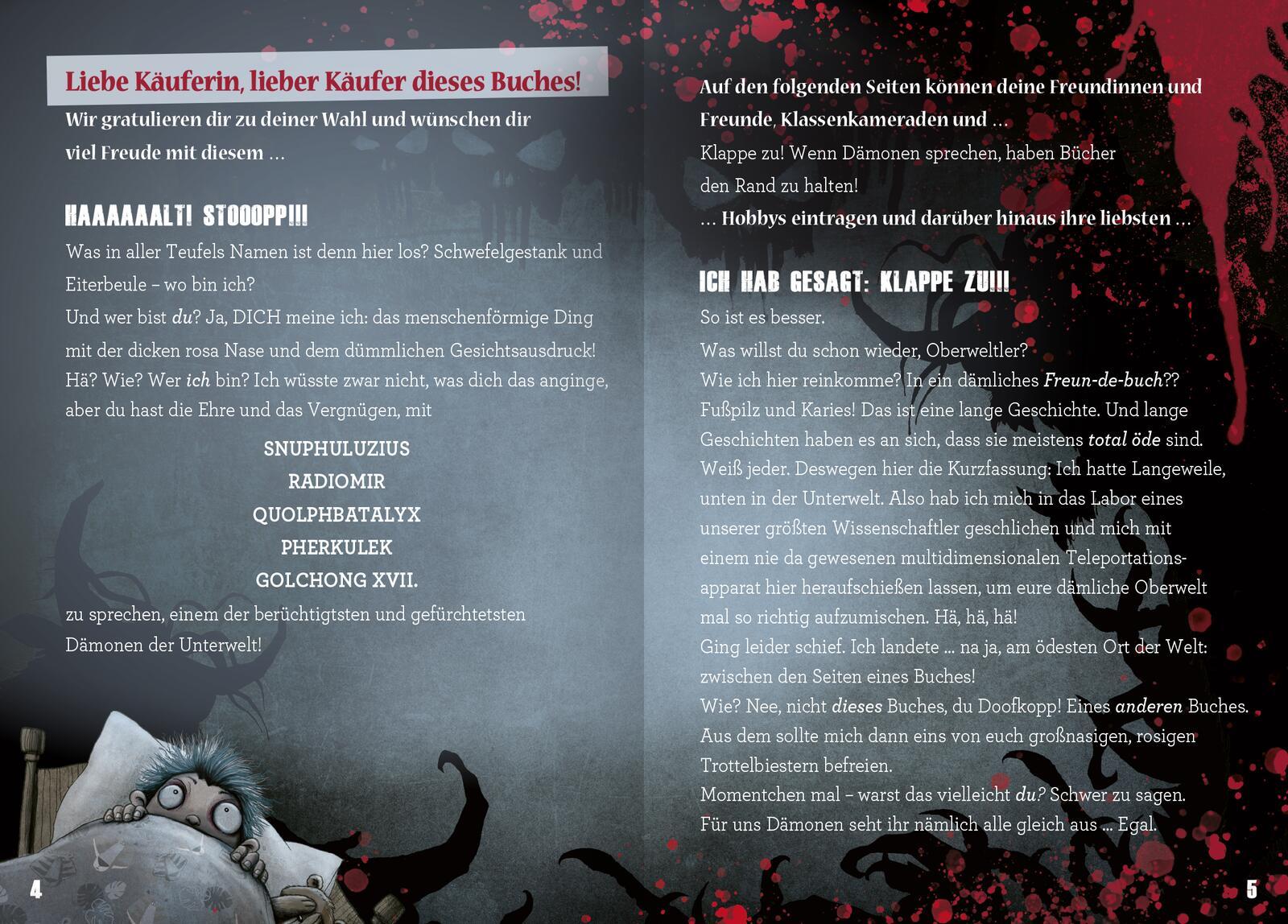 Beispielinhalt (Bild) Das Freundebuch mit dem Fluch