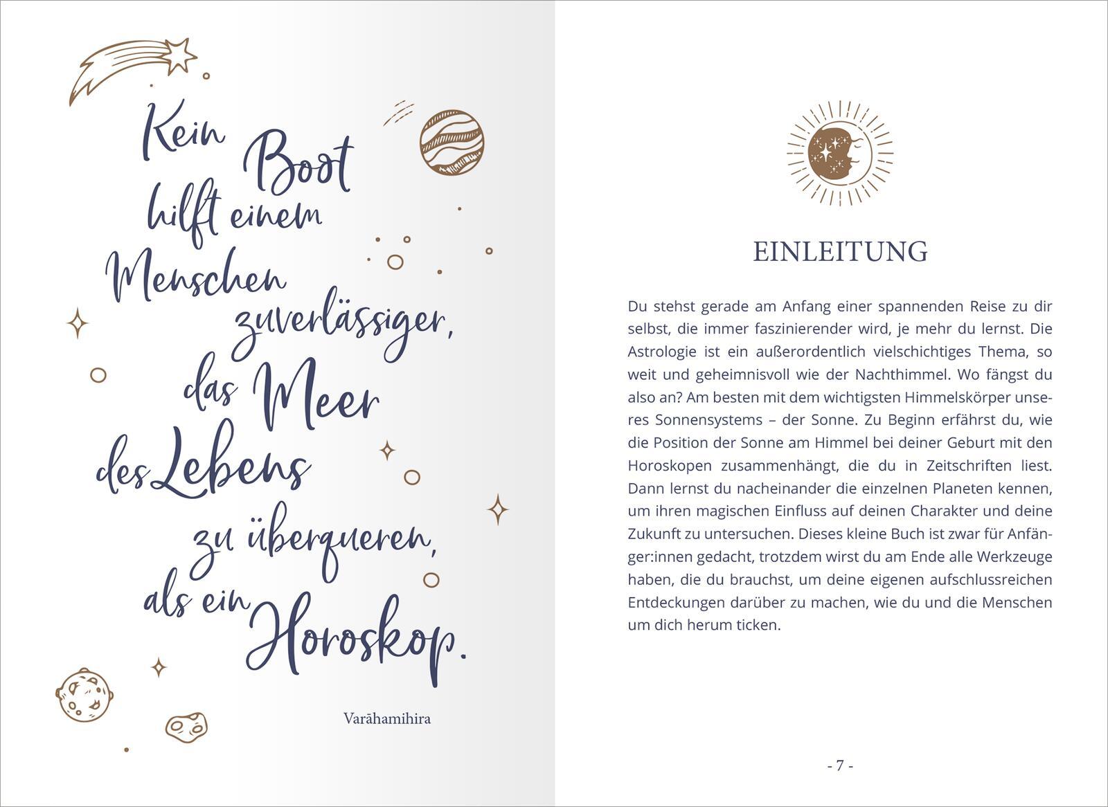 Beispielinhalt (Bild) Das kleine Buch der Astrologie