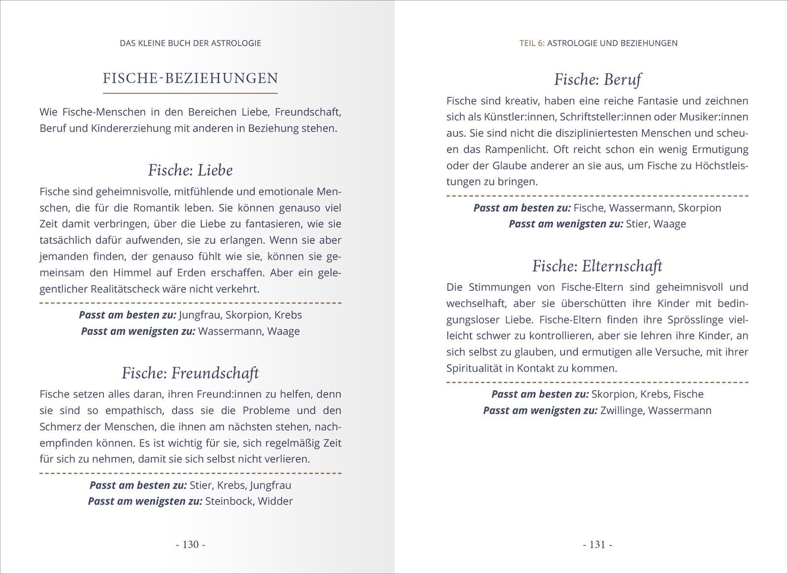 Beispielinhalt (Bild) Das kleine Buch der Astrologie