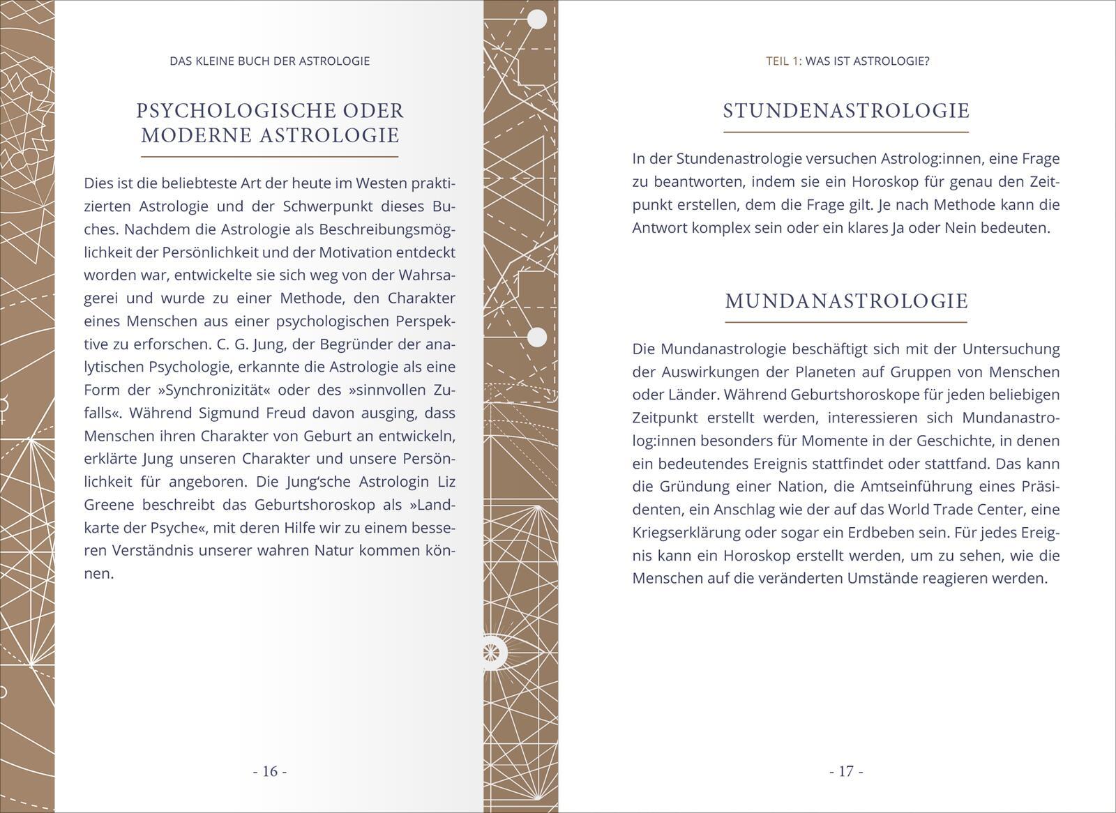 Beispielinhalt (Bild) Das kleine Buch der Astrologie