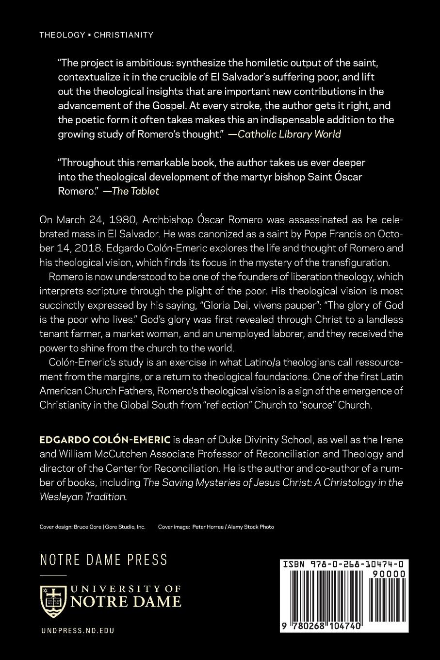 Rückseitencover Óscar Romero's Theological Vision