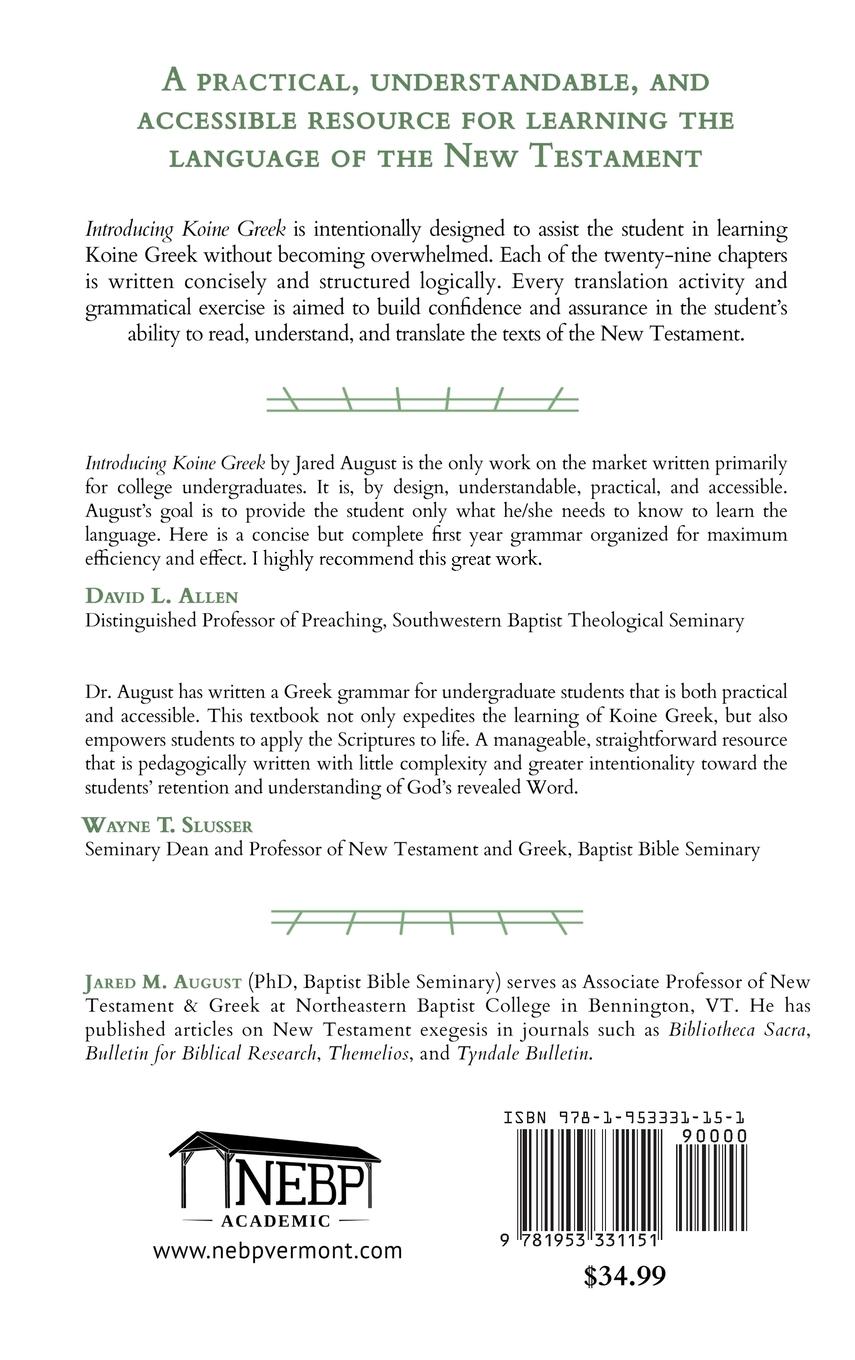 Rückseitencover Introducing Koine Greek