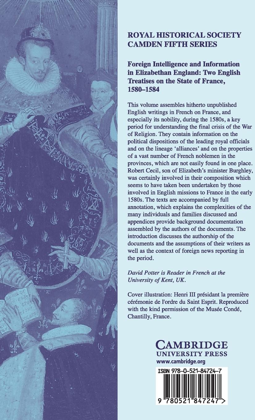 Rückseitencover Foreign Intelligence and Information in Elizabethan England