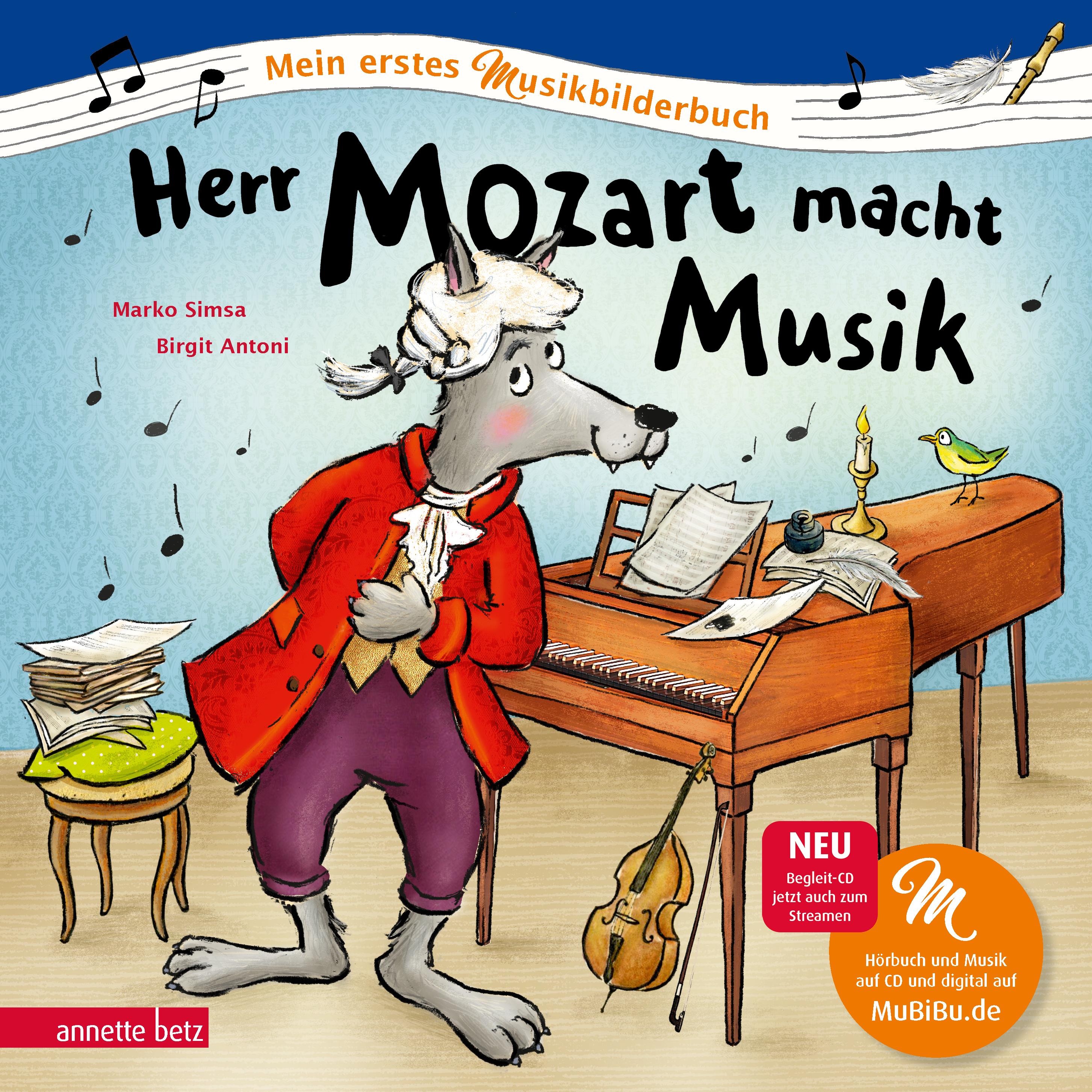Vorderes Coverbild Herr Mozart macht Musik (Mein erstes Musikbilderbuch mit CD und zum Streamen)