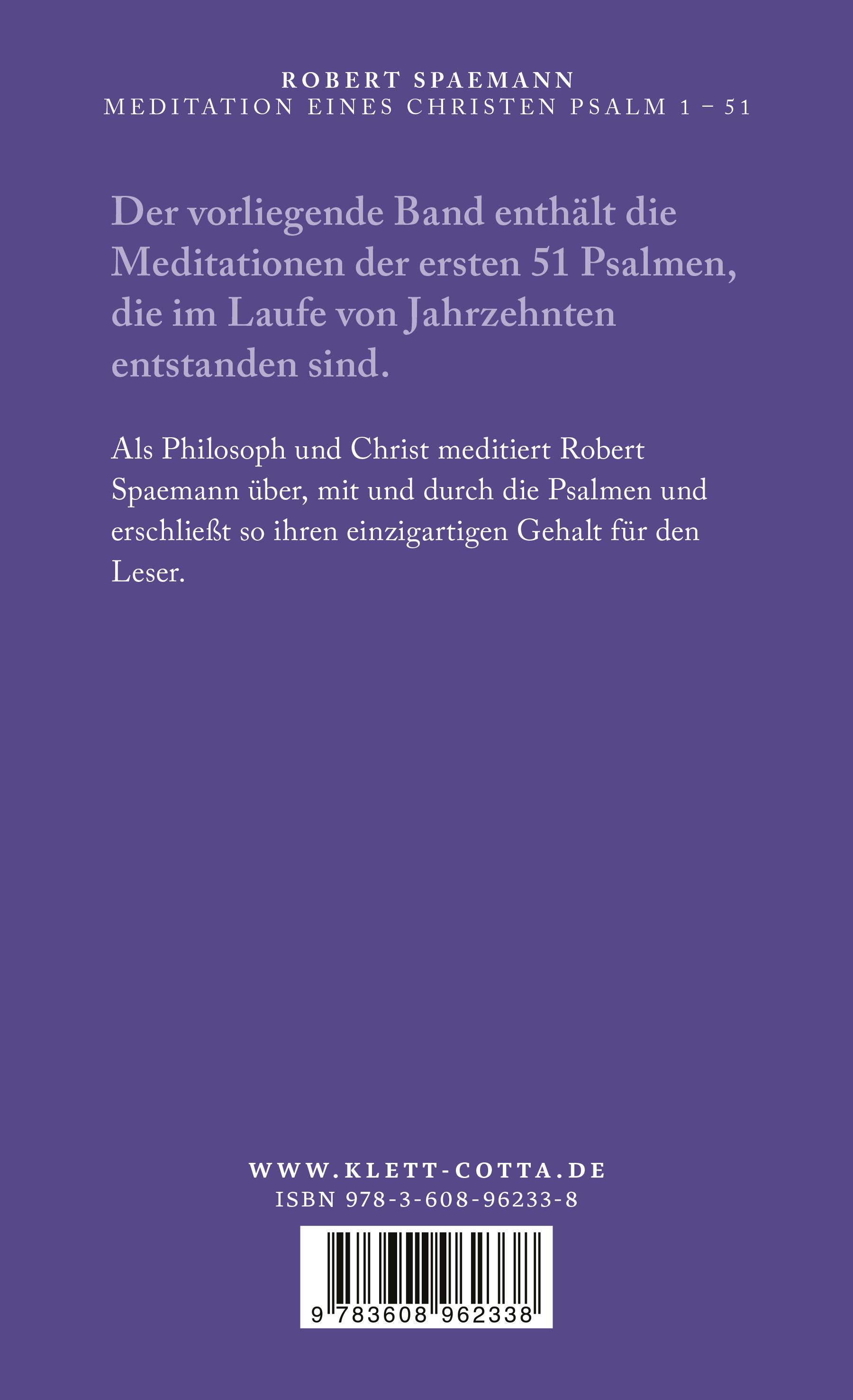Rückseitencover Meditationen eines Christen