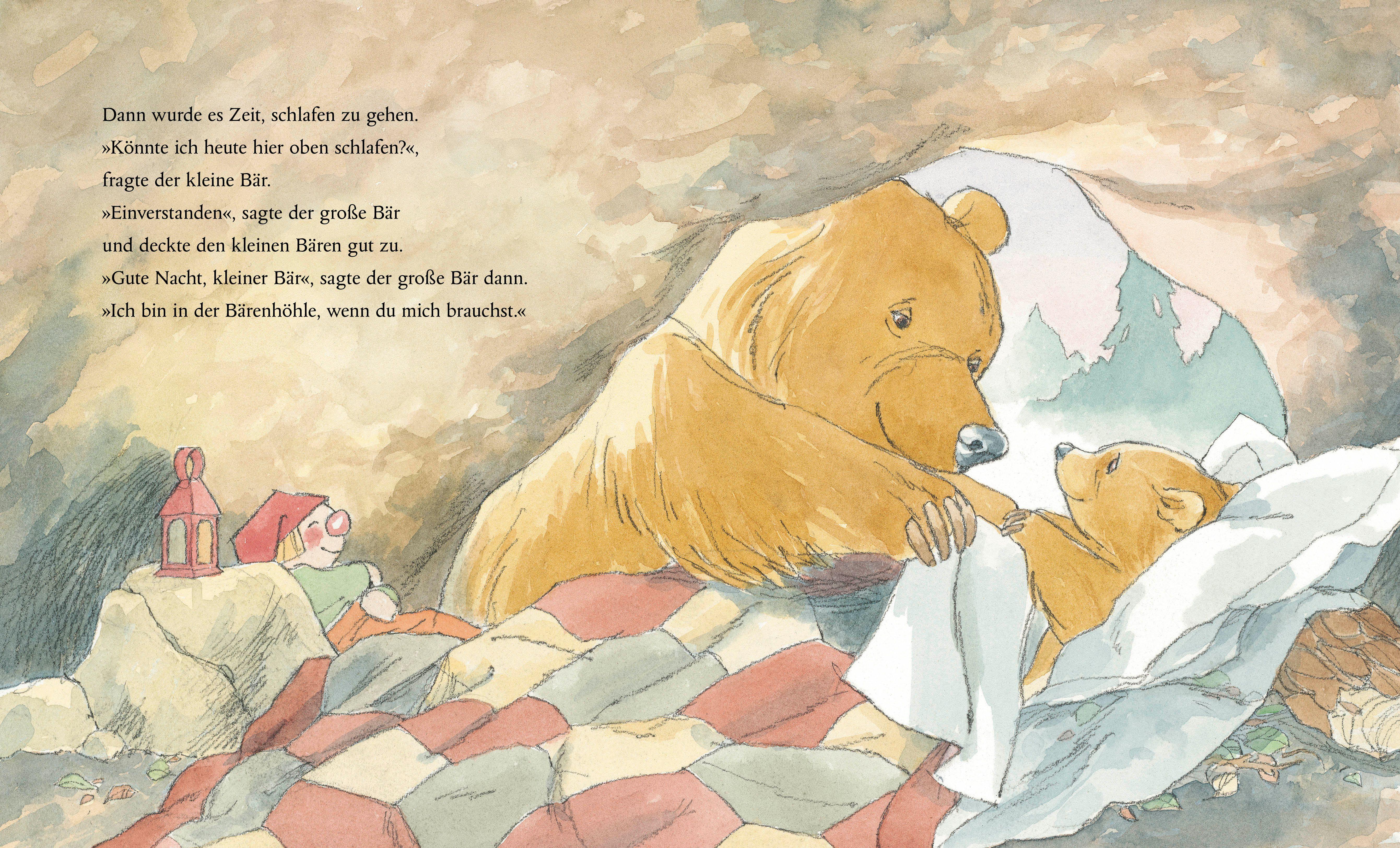Beispielinhalt (Bild) Gute Nacht, kleiner Bär - Ein Pappbilderbuch über das erste Mal alleine schlafen