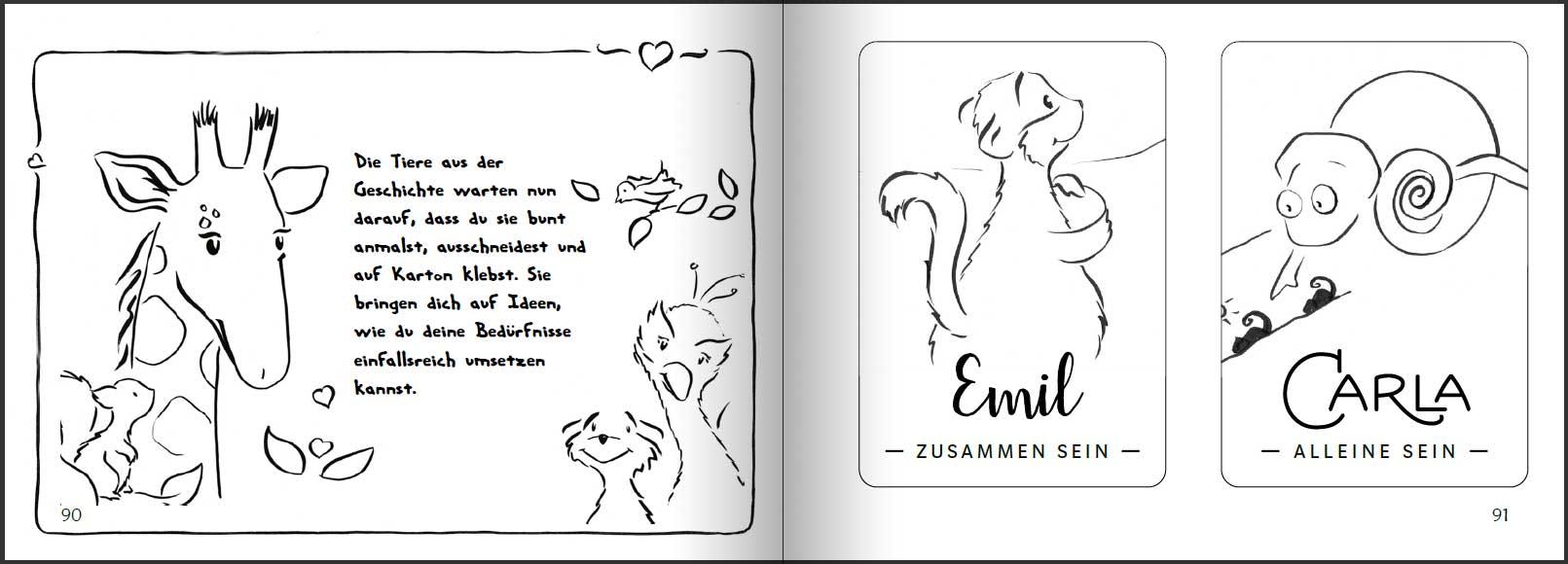 Beispielinhalt (Bild) Was brauchst du jetzt? Mit der Giraffensprache und Gewaltfreier Kommunikation Selbstfürsorge kindgerecht vermitteln